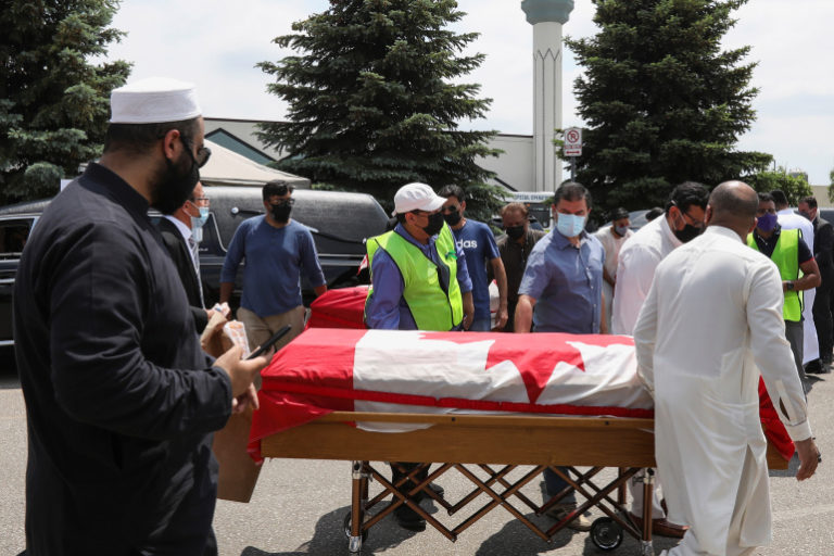 Funeral of the Afzaal family that was killed in what police describe as a hate-motivated attack, in London