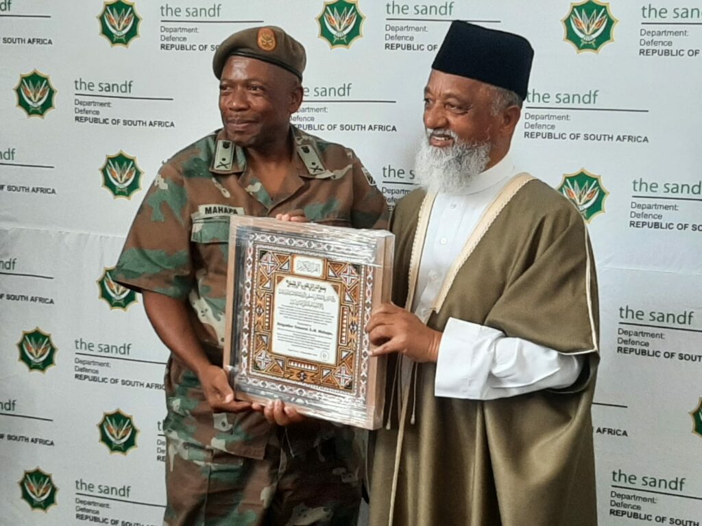 Historic moment as SA Defence Force receives Quran – in military camouflage