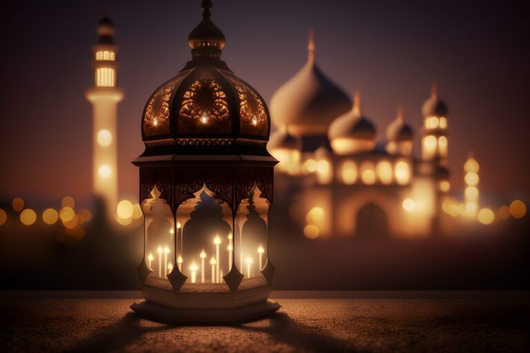 islamic-lantern-with-blurred-mosque-background-al-fitr-adha-eid-scaled