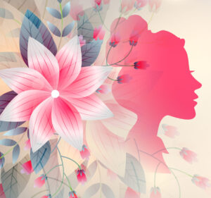 happy womens day flower decorative card design